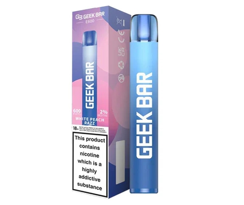 Geek Bar E600 Engångsvape - Vit Persika Razz: En Smakfull Revolution för Vaping i Sverige